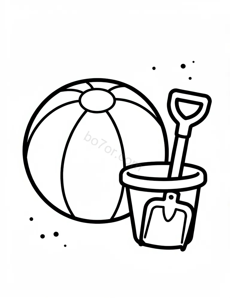 beach ball with bucket spade