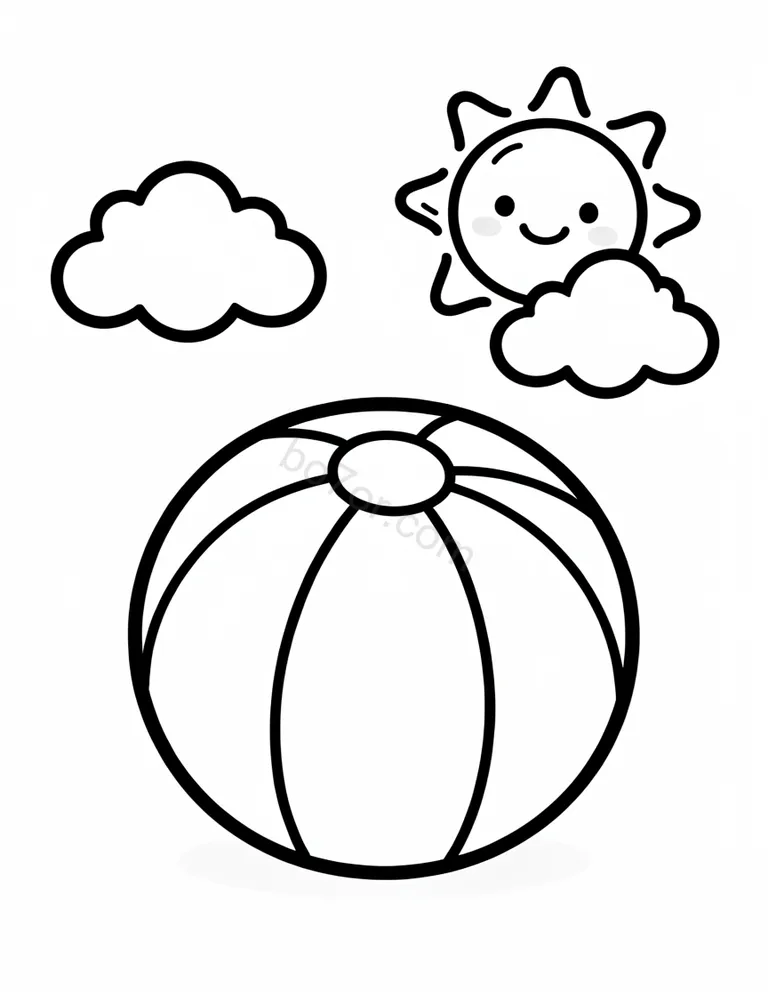 beach ball with clouds