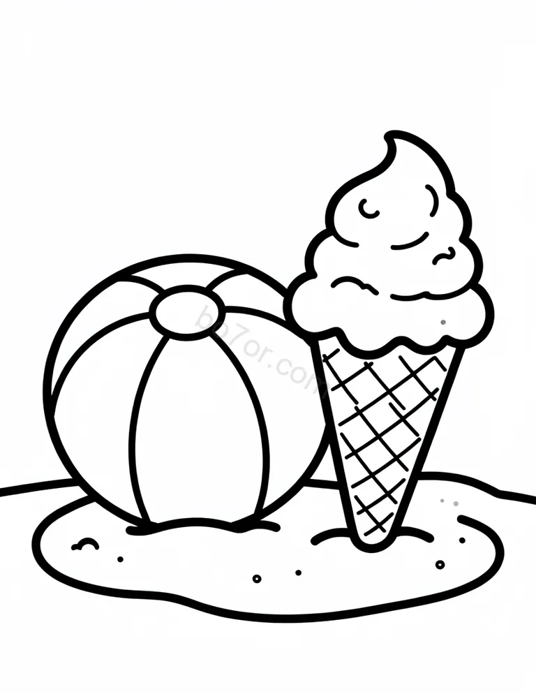 beach ball with ice cream