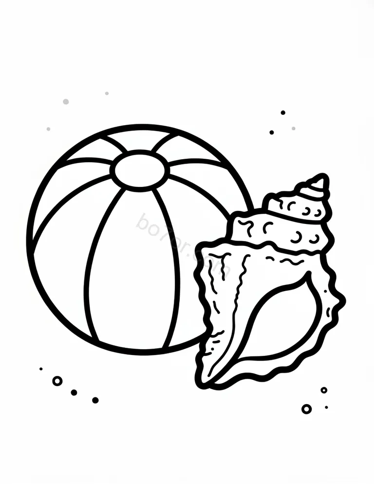 beach ball with shell
