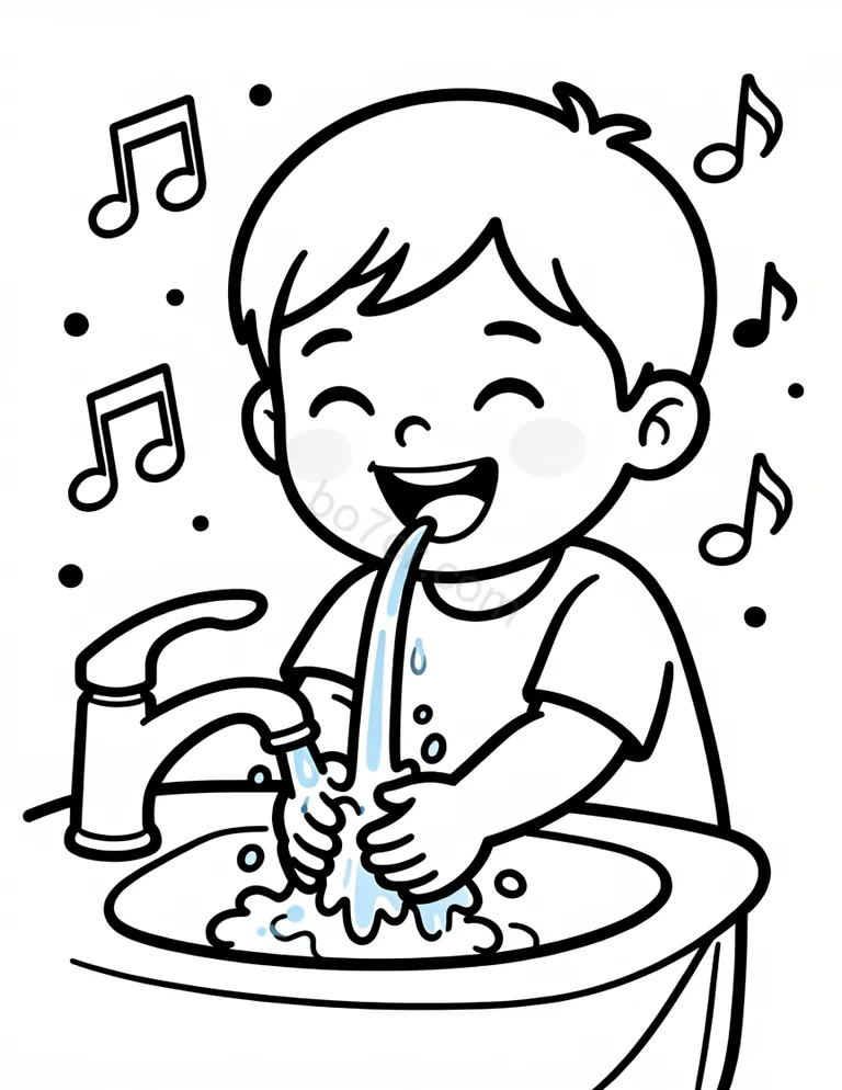 child face washing singing