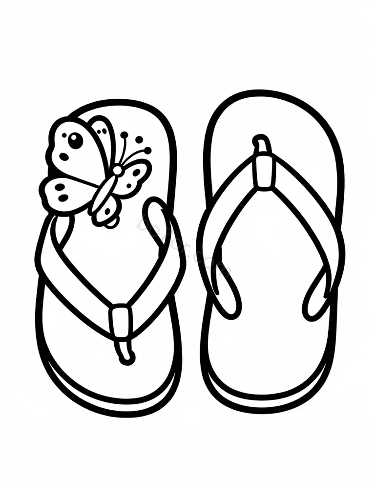 flip flop pair with butterfly
