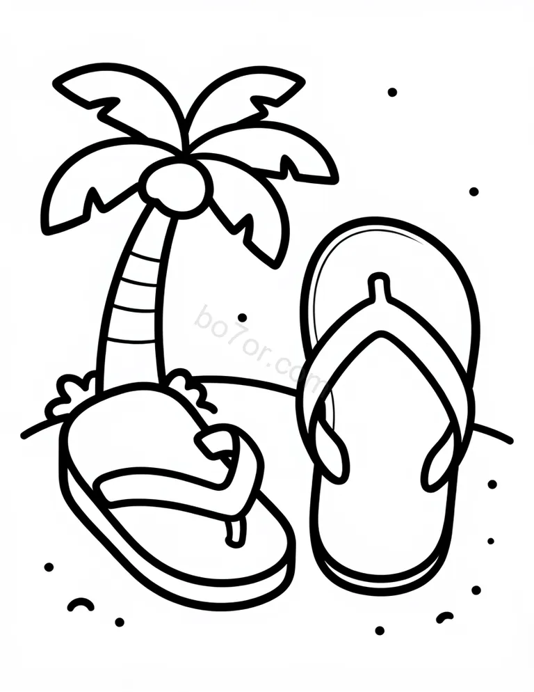 flip flop pair with palm tree