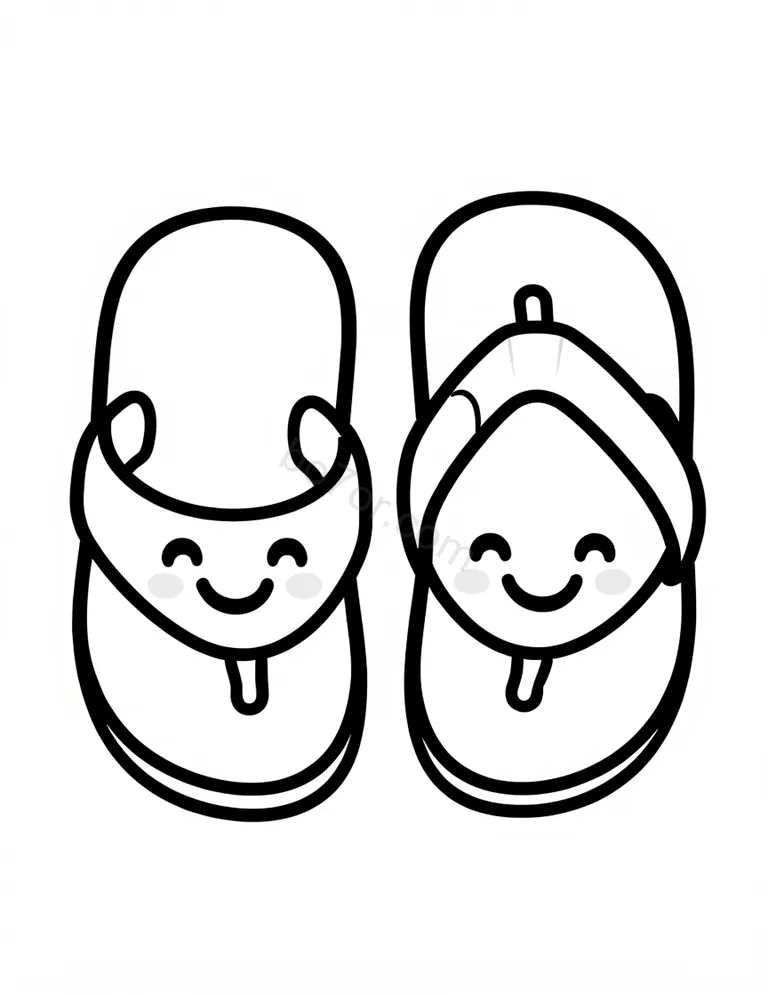 flip flop pair with smile face