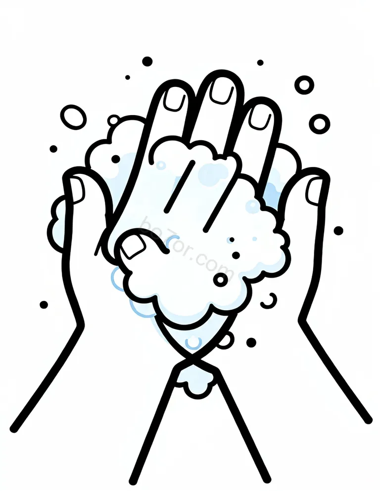 hand washing between fingers