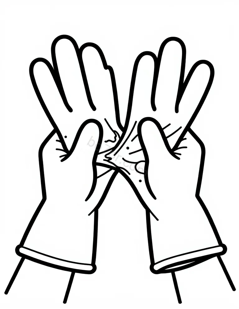 hand washing with gloves off