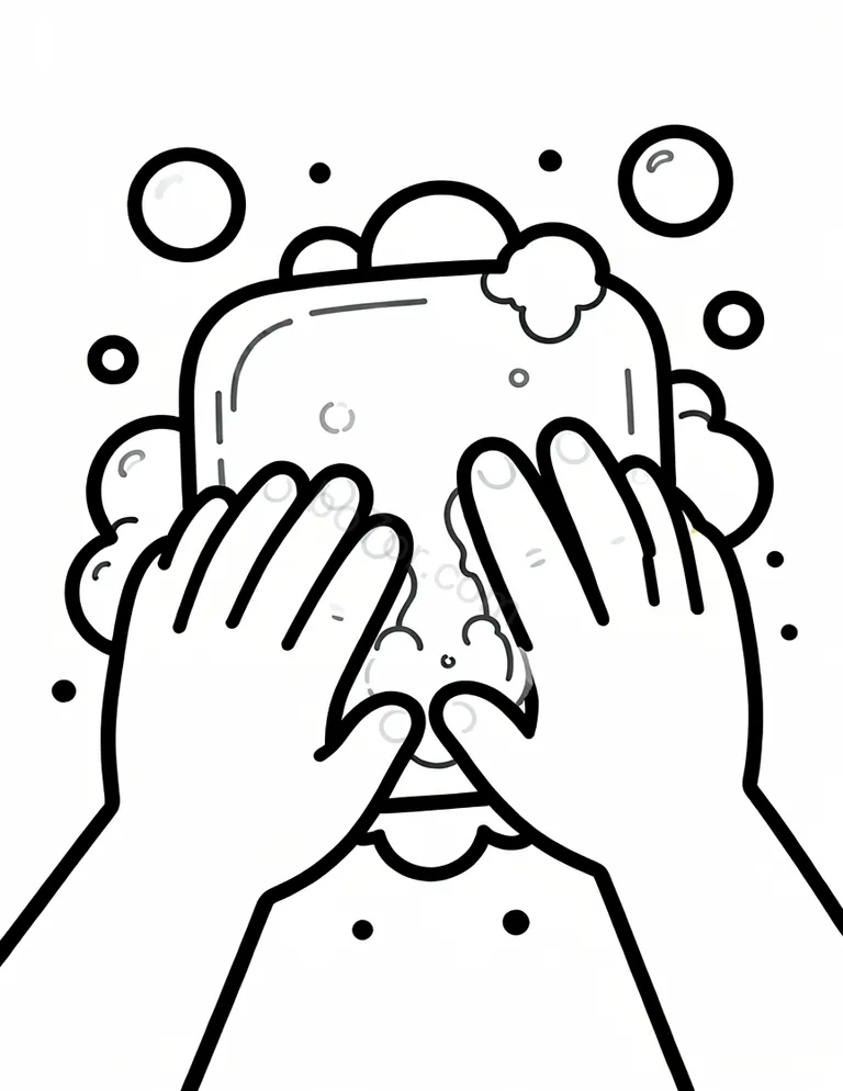 hand washing with soap bar
