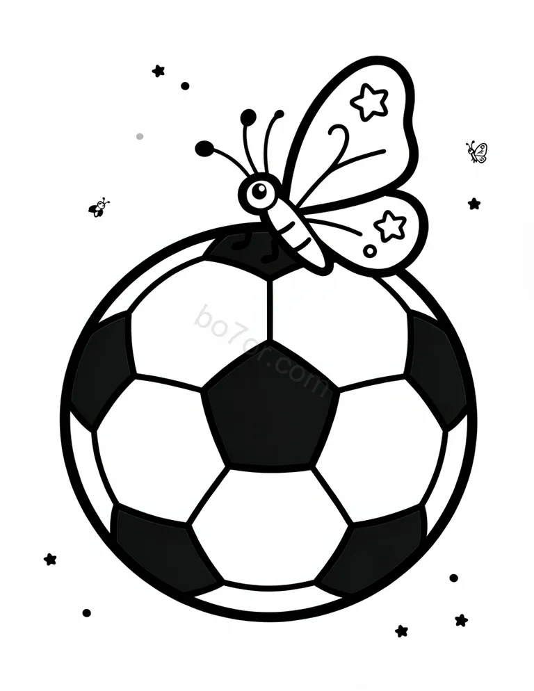 soccer ball with butterfly