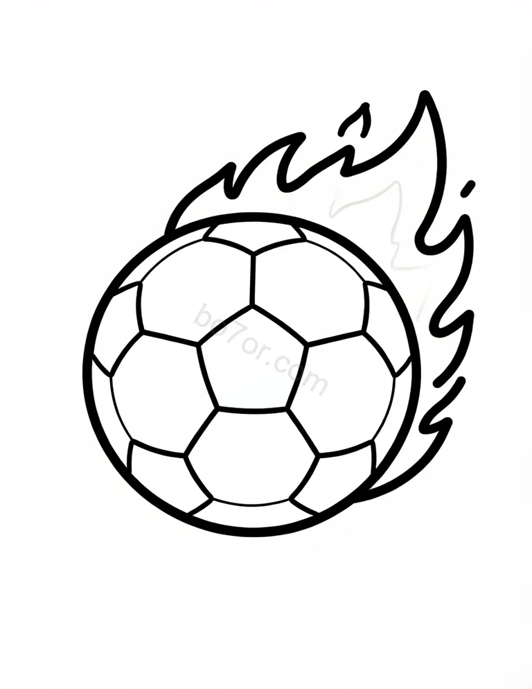 soccer ball with flames
