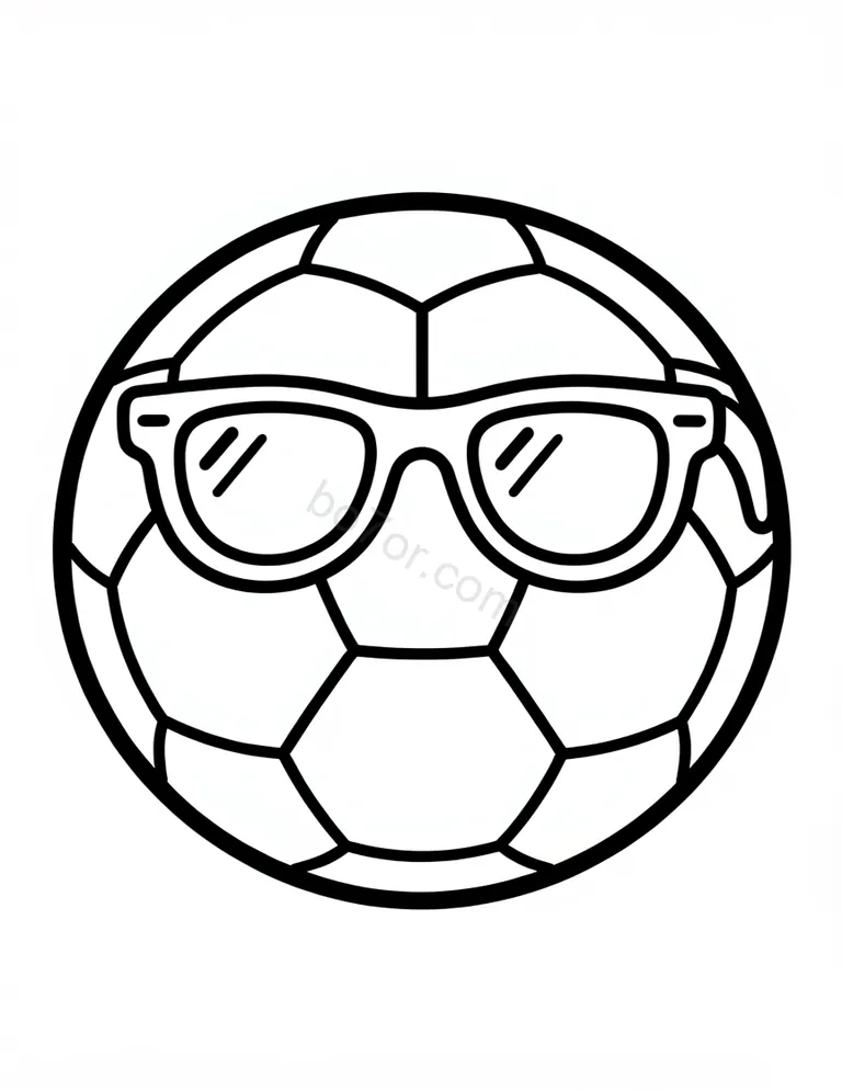 soccer ball with sunglasses