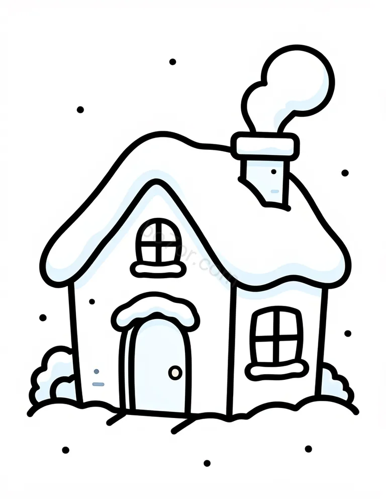 winter snowy house